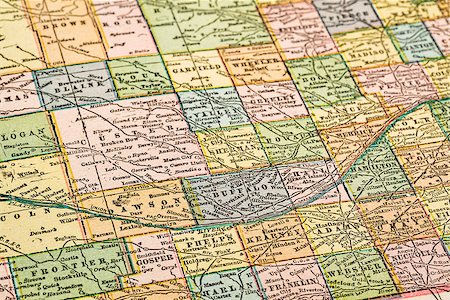 central Nebraska with Platte River  on vintage 1920s map, selective focus (printed in 1926 - copyrights expired) Stock Photo - Budget Royalty-Free & Subscription, Code: 400-07914671