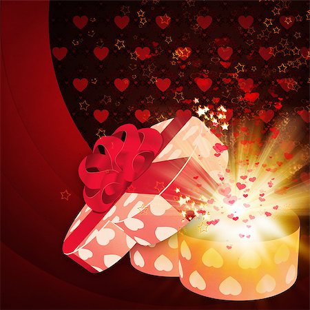 simsearch:400-05674434,k - Illustration of opened heart shaped box on red background with hearts. Stock Photo - Budget Royalty-Free & Subscription, Code: 400-07914826