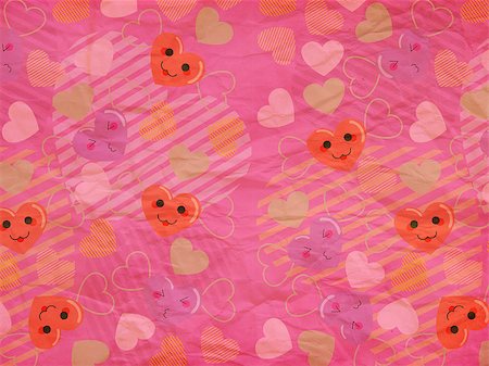 Illustration of cute cartoon hearts with faces pink paper pattern background. Stock Photo - Budget Royalty-Free & Subscription, Code: 400-07914839