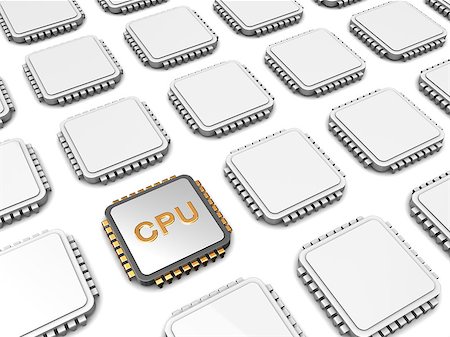 simsearch:400-07104194,k - 3d illustration of cpu chip and many overs Stock Photo - Budget Royalty-Free & Subscription, Code: 400-07914971
