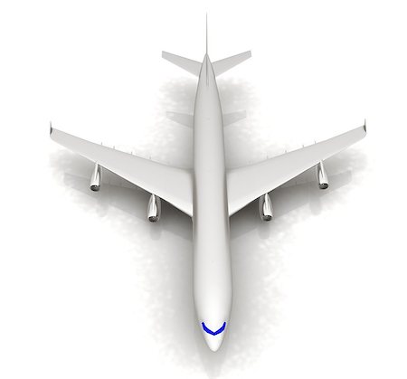 simsearch:400-07915045,k - Airplane on a white background Foto de stock - Super Valor sin royalties y Suscripción, Código: 400-07915045