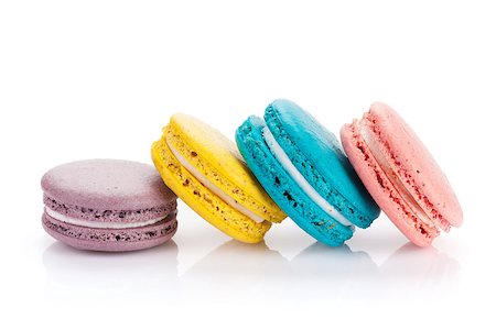 simsearch:400-06564979,k - Colorful macaron cookies. Isolated on white background Stock Photo - Budget Royalty-Free & Subscription, Code: 400-07915201