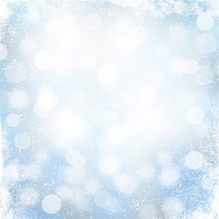 Christmas winter background with snow and blurred bokeh Stock Photo - Budget Royalty-Free & Subscription, Code: 400-07915245