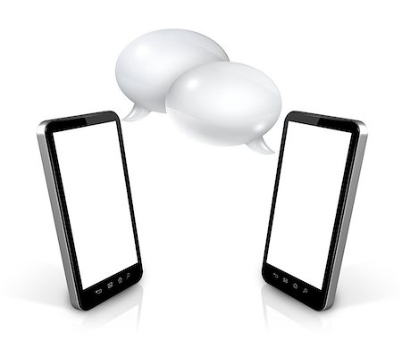 screen message - 3D Speech bubbles and mobile phones. Communication and technology Stock Photo - Budget Royalty-Free & Subscription, Code: 400-07915518