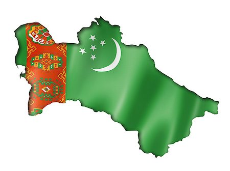 simsearch:400-08493882,k - Turkmenistan flag map, three dimensional render, isolated on white Stock Photo - Budget Royalty-Free & Subscription, Code: 400-07915521