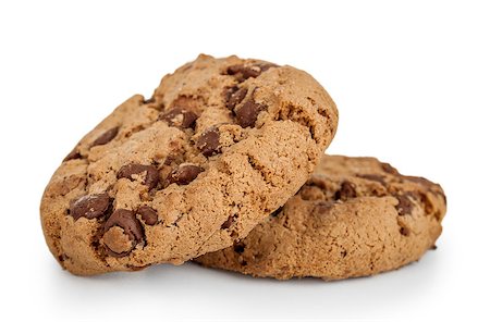 simsearch:400-04411889,k - delicious chocolate chip cookies isolated white Photographie de stock - Aubaine LD & Abonnement, Code: 400-07915934