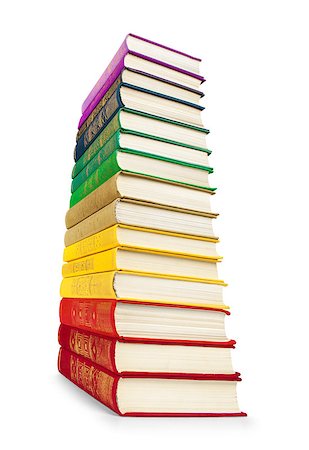 stack of colorful vintage books on white isolation Photographie de stock - Aubaine LD & Abonnement, Code: 400-07916018