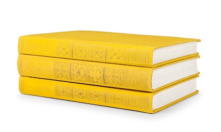 stack of vintage books in a yellow cover on a white background Stock Photo - Budget Royalty-Free & Subscription, Code: 400-07916035