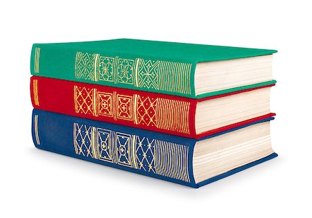 simsearch:400-05389006,k - stack of vintage red, green and blue books on white isolation Foto de stock - Super Valor sin royalties y Suscripción, Código: 400-07916039