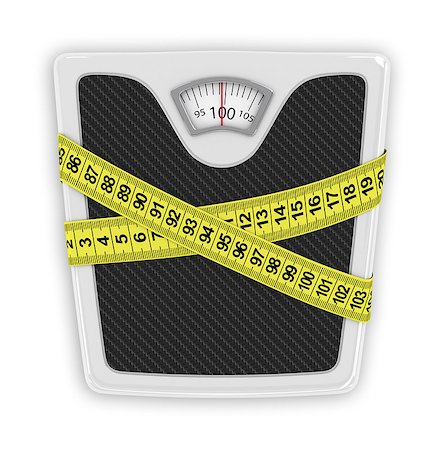 simsearch:400-08260357,k - Measuring tape wrapped around bathroom scales. Concept of weight loss, diet, healthy lifestyle. Stock Photo - Budget Royalty-Free & Subscription, Code: 400-07916088