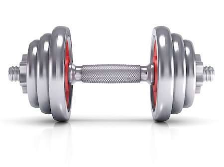 simsearch:400-06208099,k - Big chrome dumbells over white background Photographie de stock - Aubaine LD & Abonnement, Code: 400-07916108