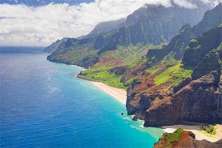 picture hawaii skyline - View on Na Pali Cost on Kauai island on Hawaii Stock Photo - Budget Royalty-Free & Subscription, Code: 400-07916192