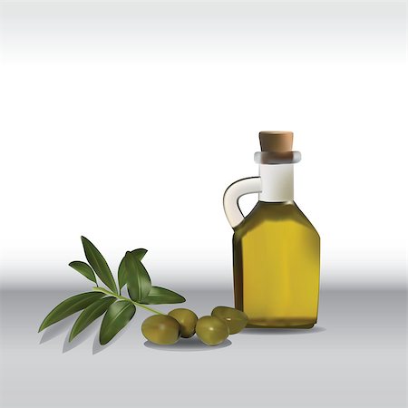 simsearch:400-04598775,k - Olive oil and branch vector illustration, high details and shadow Photographie de stock - Aubaine LD & Abonnement, Code: 400-07916613