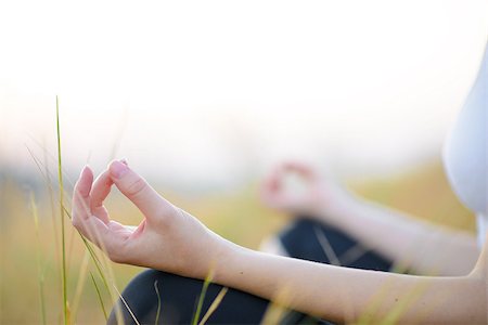 Young Woman Practices Yoga on the Meadow. Active Lifestyle Photographie de stock - Aubaine LD & Abonnement, Code: 400-07916726