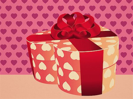 simsearch:400-07840610,k - Illustration of heart shaped pink gift with bow. Photographie de stock - Aubaine LD & Abonnement, Code: 400-07916829
