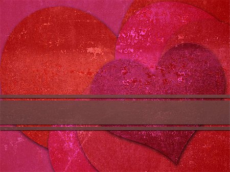 simsearch:400-05156550,k - Illustration of grunge metal hearts with ribbon background. Stock Photo - Budget Royalty-Free & Subscription, Code: 400-07916855