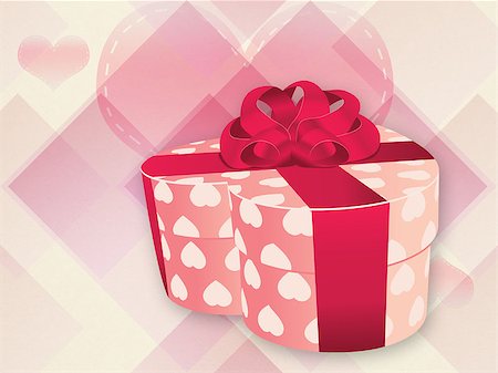 simsearch:400-07840610,k - Illustration of opened heart shaped gift box on abstract background. Photographie de stock - Aubaine LD & Abonnement, Code: 400-07916857