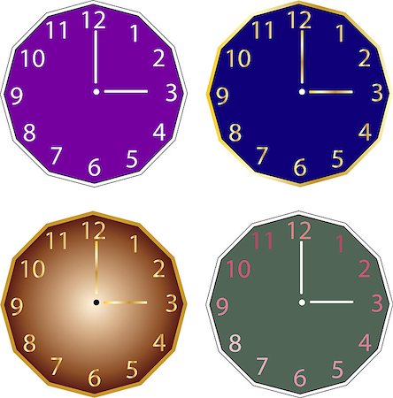 simsearch:400-04995560,k - clocks collection - vector Stock Photo - Budget Royalty-Free & Subscription, Code: 400-07916960