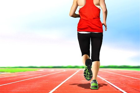 simsearch:400-07918985,k - Women Jogging on Running Tracks Stock Photo - Budget Royalty-Free & Subscription, Code: 400-07917089