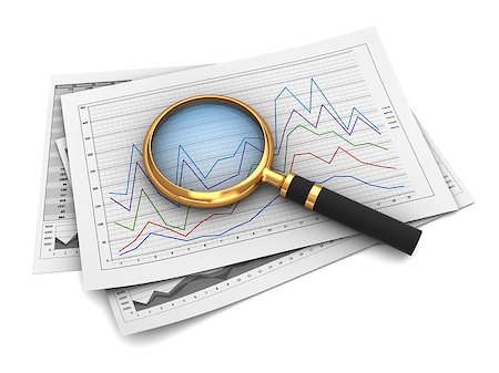 simsearch:400-06459515,k - 3d illustration of magnifying glass over business documents Stock Photo - Budget Royalty-Free & Subscription, Code: 400-07917150