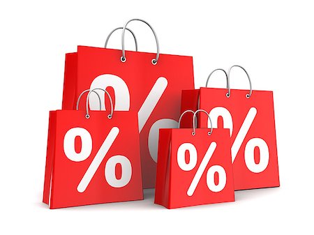 simsearch:400-08735204,k - 3d illustration of shopping bags with percent signs, sale concept Stock Photo - Budget Royalty-Free & Subscription, Code: 400-07917152