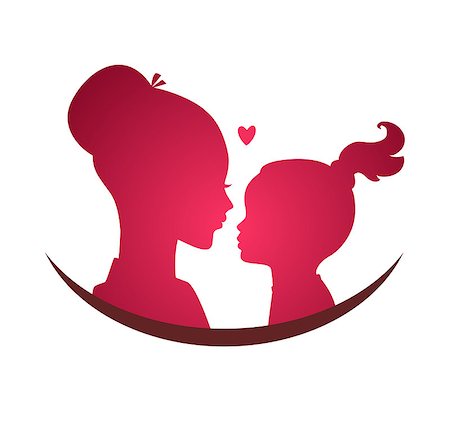 Vector illustration of Mom and daughter love Stock Photo - Budget Royalty-Free & Subscription, Code: 400-07917233