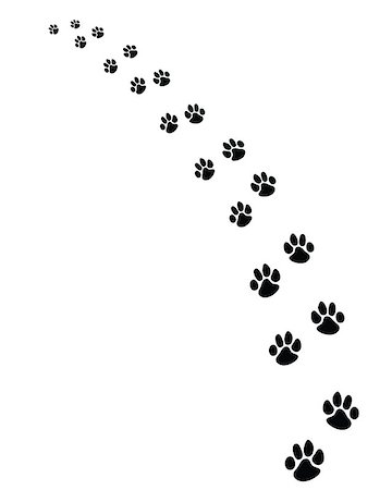 footprints on a path vector - Black footprints of dogs, turn left-vector illustration Stock Photo - Budget Royalty-Free & Subscription, Code: 400-07917309