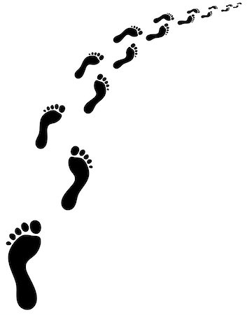 simsearch:400-06200030,k - Trail of human bare footsteps, turn right Stock Photo - Budget Royalty-Free & Subscription, Code: 400-07917312