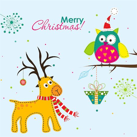 Template Christmas greeting card, vector illustration Stock Photo - Budget Royalty-Free & Subscription, Code: 400-07917864