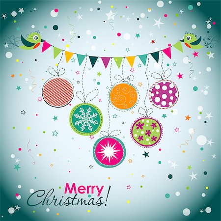 scrapbook cards christmas - Template Christmas greeting card, vector illustration Photographie de stock - Aubaine LD & Abonnement, Code: 400-07917867