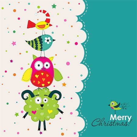 Template Christmas greeting card, vector illustration Stock Photo - Budget Royalty-Free & Subscription, Code: 400-07917891