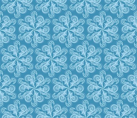 simsearch:400-07256607,k - Seamless stylized frost pattern in a shape of elaborate  snowflakes on cold blue background. Stock Photo - Budget Royalty-Free & Subscription, Code: 400-07918136