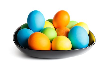 simsearch:400-07921731,k - Colorful Easter eggs on a black plate. Stock Photo - Budget Royalty-Free & Subscription, Code: 400-07918388