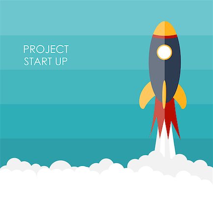 flying start - Quick Start Up Flat Concept Vector Illustration. EPS10 Stock Photo - Budget Royalty-Free & Subscription, Code: 400-07918647