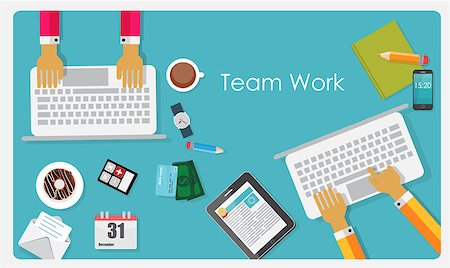 Team Work Flat Concept Vector Illustration. EPS10 Stock Photo - Budget Royalty-Free & Subscription, Code: 400-07918683