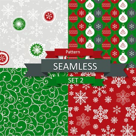 Abstract Beauty Christmas and New Year Seamlss Pattern Set, Vector Illustration. EPS10 Stock Photo - Budget Royalty-Free & Subscription, Code: 400-07918706