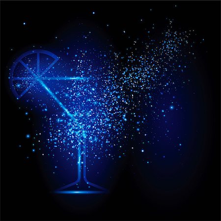 stylized image of a sparkling glass of martini Stock Photo - Budget Royalty-Free & Subscription, Code: 400-07918848