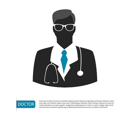 dental pictures black & white - Vector illustration of Doctor character man image Stock Photo - Budget Royalty-Free & Subscription, Code: 400-07918870