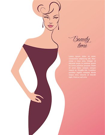 simsearch:400-07427415,k - Vector illustration of Beautiful and young woman Photographie de stock - Aubaine LD & Abonnement, Code: 400-07918871