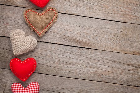 Valentines day background with toy hearts and copy space Stock Photo - Budget Royalty-Free & Subscription, Code: 400-07919386