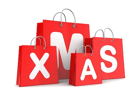 simsearch:400-04233812,k - 3d illustration of red bags, Christmas shopping concept Foto de stock - Super Valor sin royalties y Suscripción, Código: 400-07919447