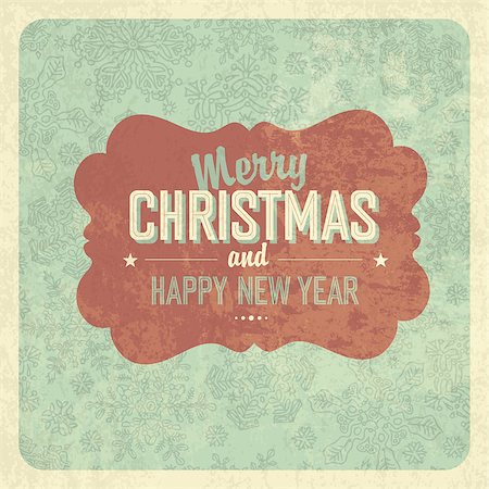 Christmas Greeting Vintage Poster. Vector Stock Photo - Budget Royalty-Free & Subscription, Code: 400-07919554