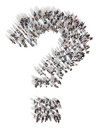 simsearch:400-06952074,k - Large group of people with questions, thinking concept, or quest for answers on a white background. Fotografie stock - Microstock e Abbonamento, Codice: 400-07919647