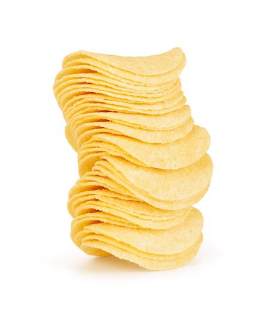 simsearch:600-00477233,k - Potato Chips Isolated on White Background Stock Photo - Budget Royalty-Free & Subscription, Code: 400-07919673