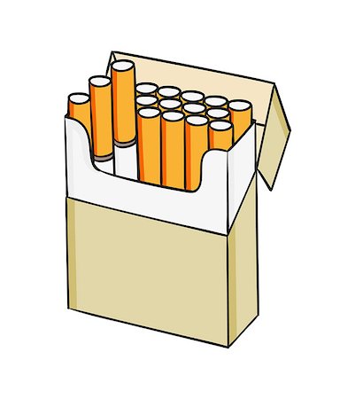 sketch of the cigarettes pack on white background, isolated Stock Photo - Budget Royalty-Free & Subscription, Code: 400-07919734
