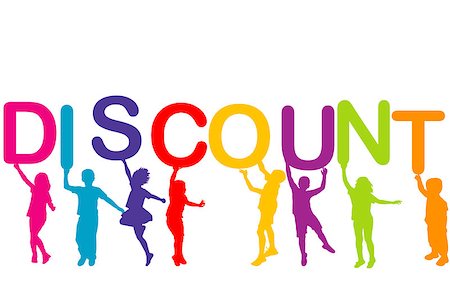 simsearch:400-07924004,k - Children holding the word Discount Photographie de stock - Aubaine LD & Abonnement, Code: 400-07924004