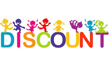 simsearch:400-05221036,k - Children playing on Discount word Photographie de stock - Aubaine LD & Abonnement, Code: 400-07924005