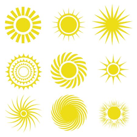 simsearch:400-08035211,k - colorful illustration  with sun icons set on white background Foto de stock - Super Valor sin royalties y Suscripción, Código: 400-07924139