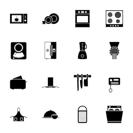Kitchen silhouettes icons set vector graphic illustration design Stock Photo - Budget Royalty-Free & Subscription, Code: 400-07924150
