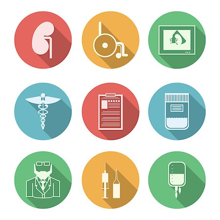 Colored circle icons vector collection of black signs for nephrologist or nephrology on white background. Fotografie stock - Microstock e Abbonamento, Codice: 400-07924276